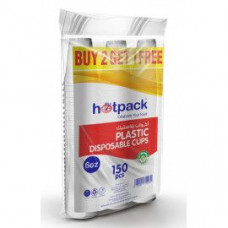 HOTPACK 6OZ PLASTIC CUP 50SX3PACK