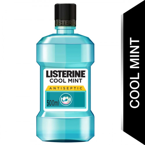 Listerine Cool Mint Mouthwash 500mlx2's -- ليستيرين نعناع باردة غسول فم جيل 500مل*2ثانية 